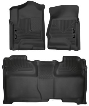 Chevrolet Silverado Floor Mats - Front + Rear - Husky Liners - X-act Contour - Black - `14-`18